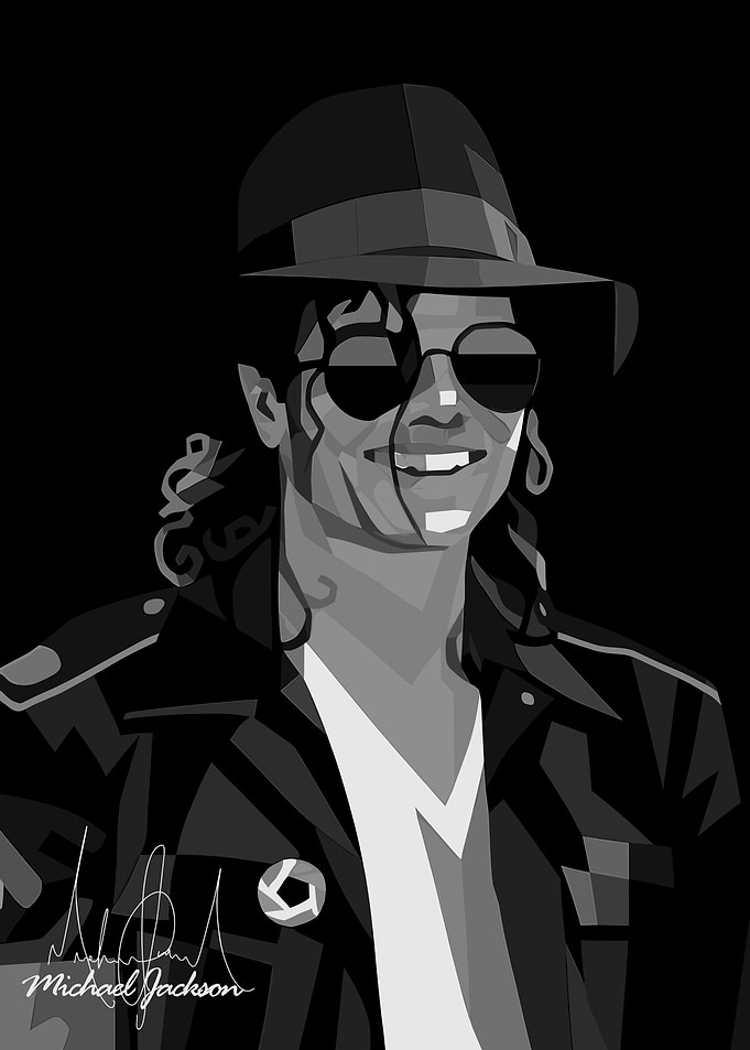Michael Jackson Portrait in Black and White