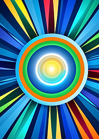 Vertical Sunburst Mandala with Luminous Concentric Halo and Radiant Core