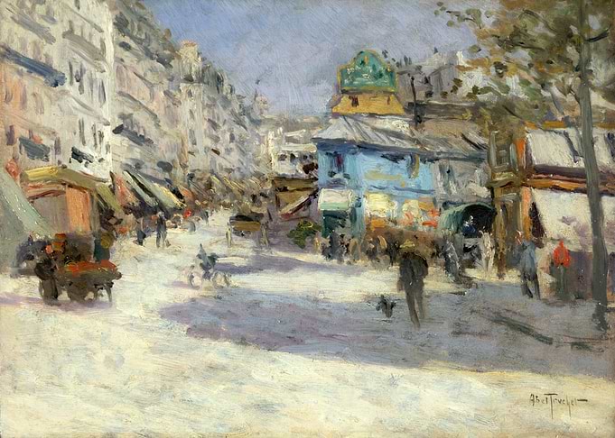 Parisian Street Scene Painting