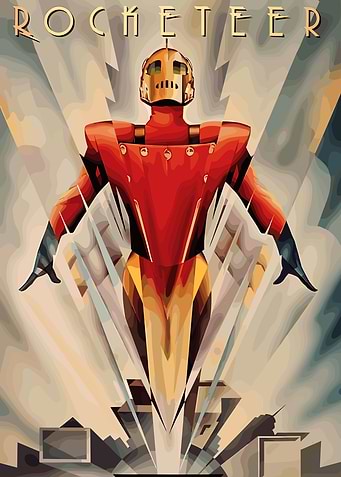 The Rocketeer Art Deco Poster