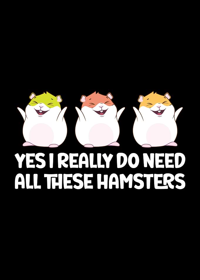 Hamsters Cartoon Illustration with Funny Text