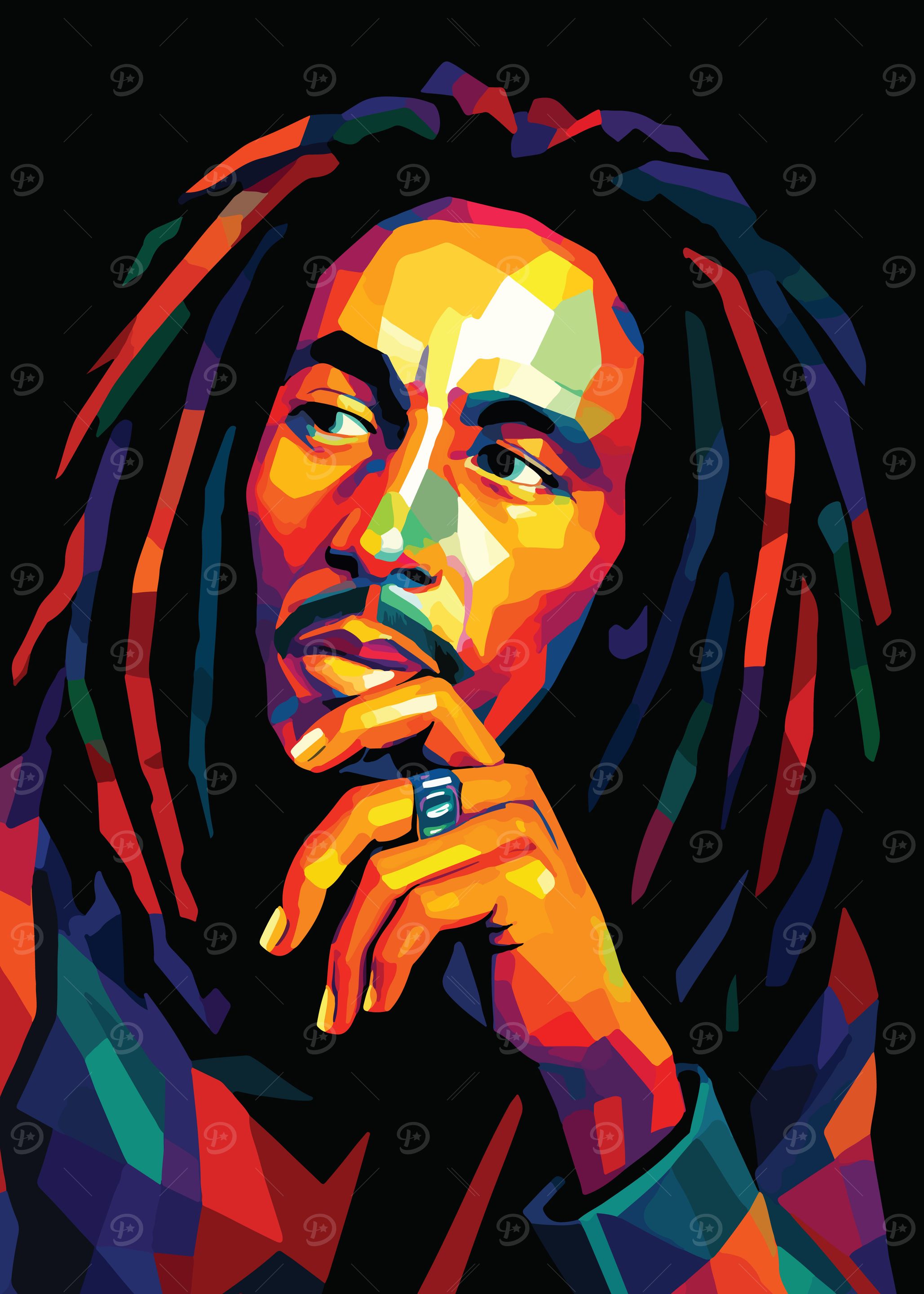 Colorful Bob Marley Portrait