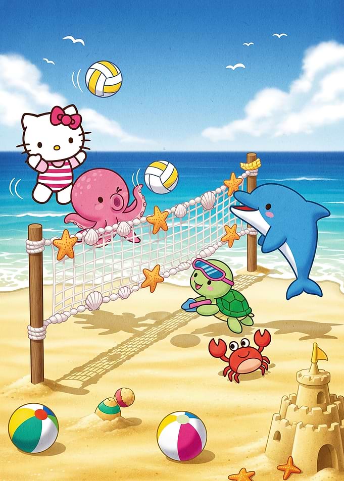 Cat Animal Friends Beach Volleyball