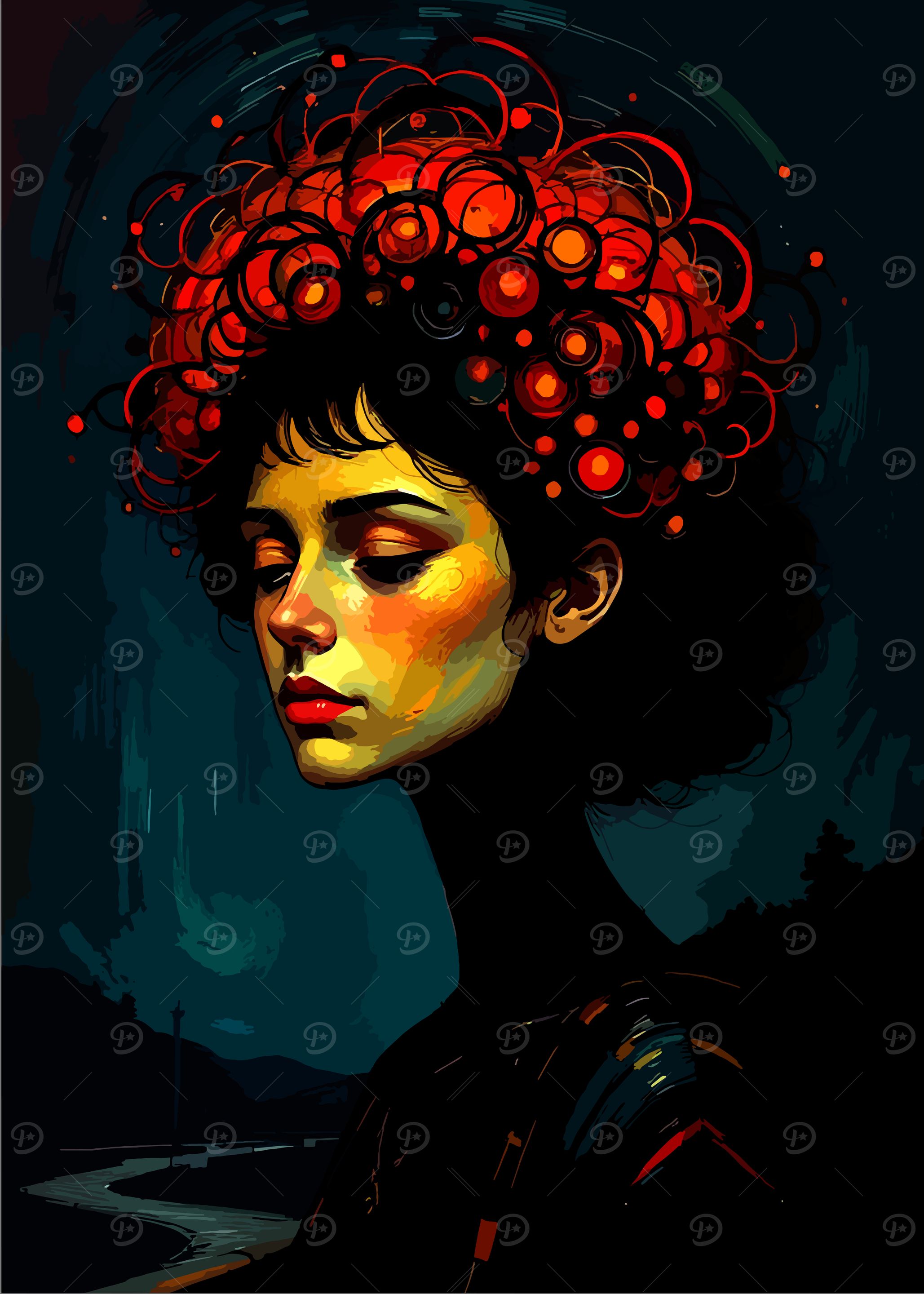 Portrait of a Woman with Floral Crown