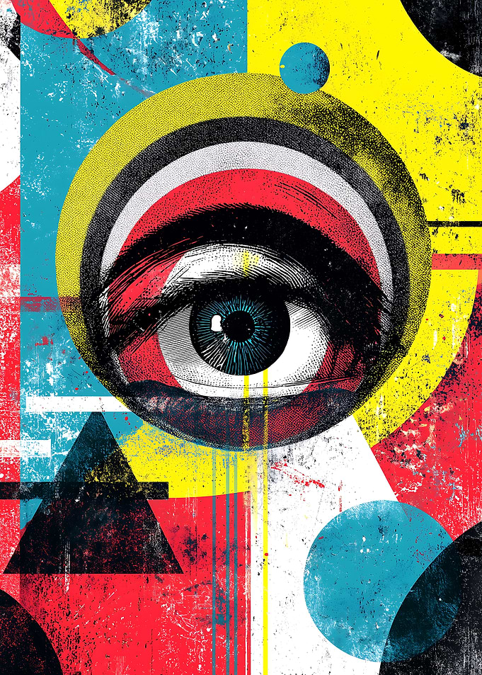 Abstract Eye with Geometric Shapes