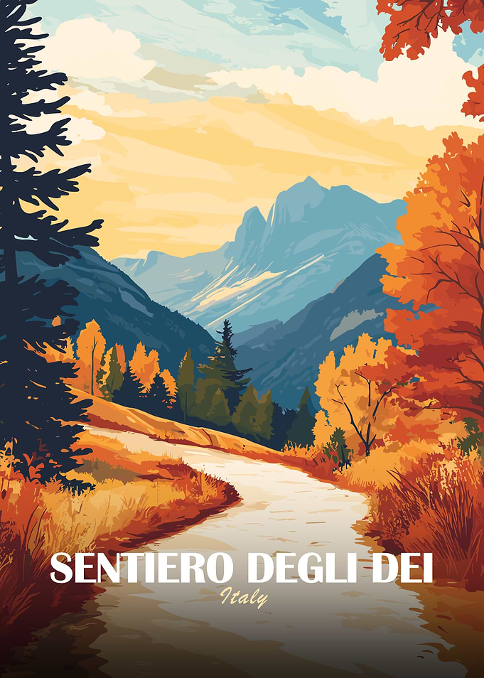Sentiero Degli Dei, Italy Landscape Art