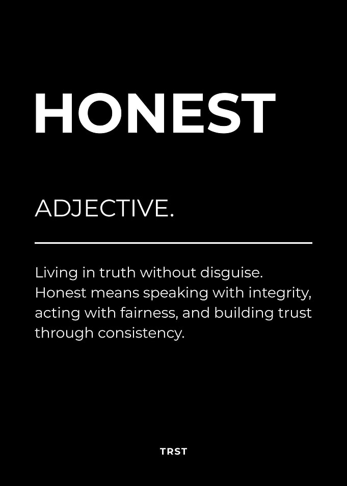 Honest – Minimalist Black & White Motivational Definition Wall Art