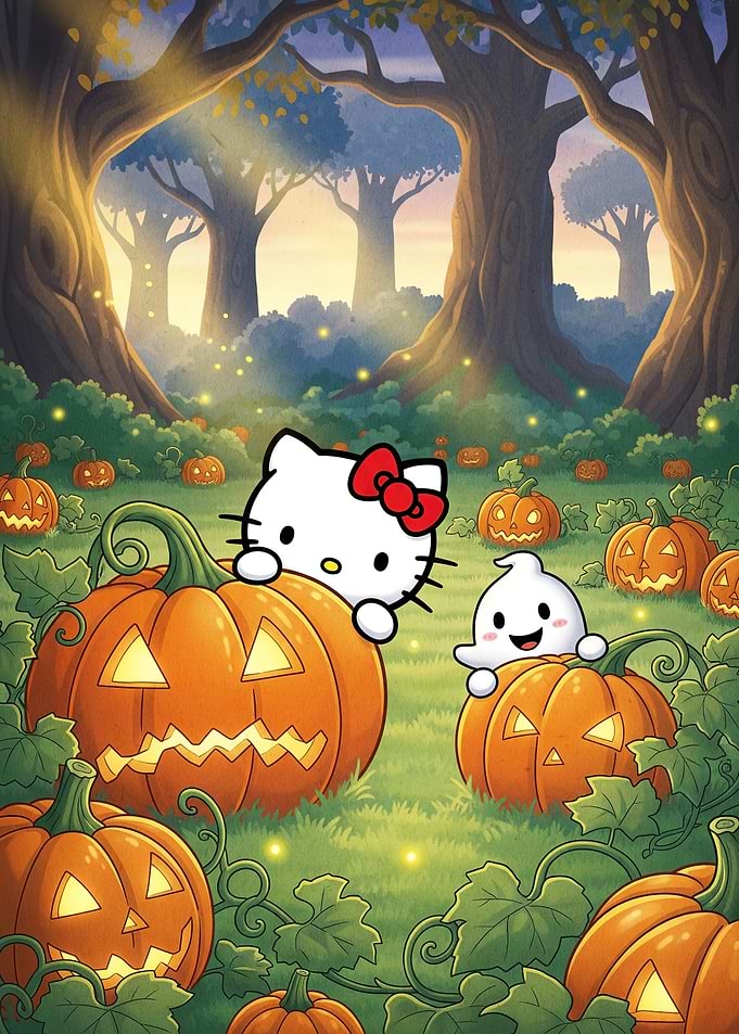 Cat Animal Halloween Pumpkin Patch
