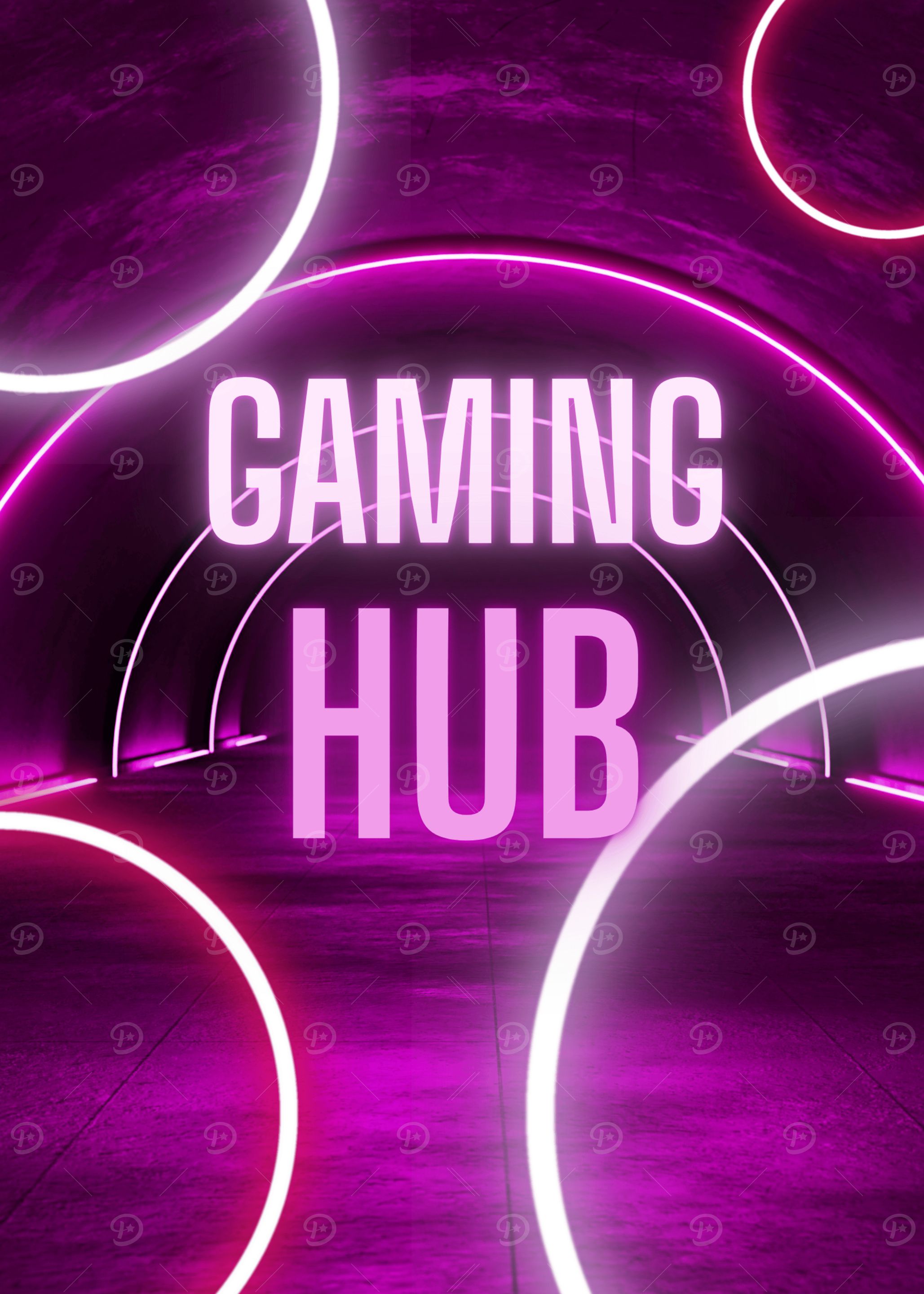 Gaming Hub Neon Tunnel
