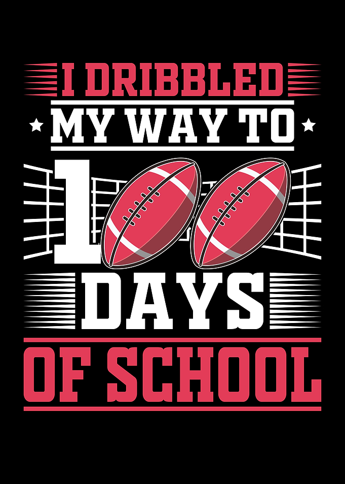 100 Days of School Football Design