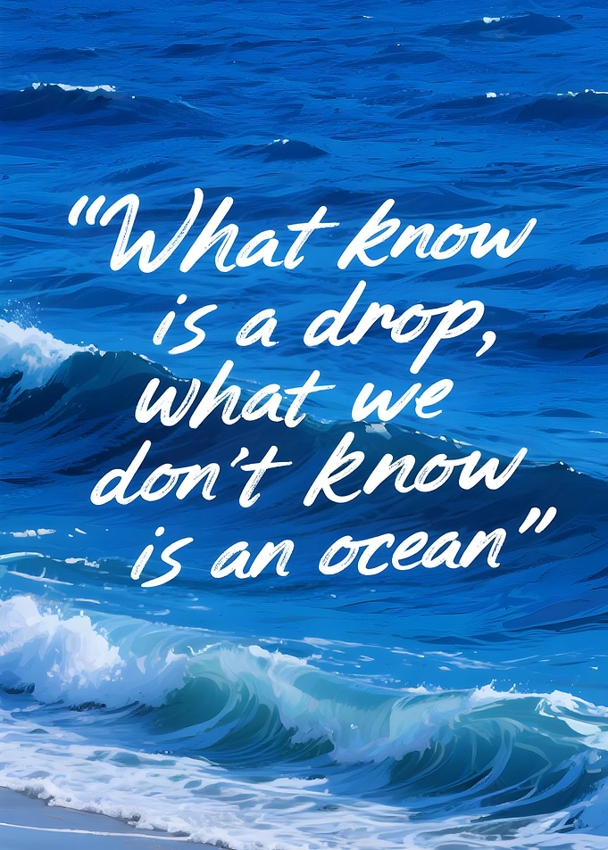 Science Quote in Ocean Background
