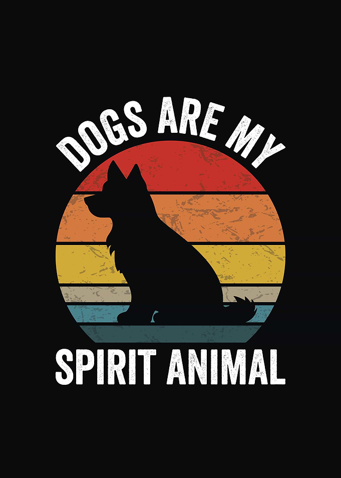 Dogs are my spirit animal Retro Design