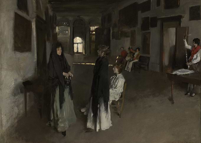 Gallery Interior with Figures, Painting