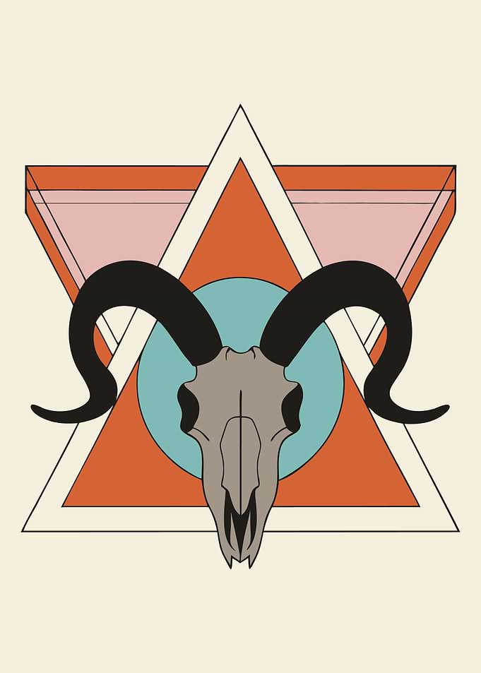 Ram Skull Geometric Art