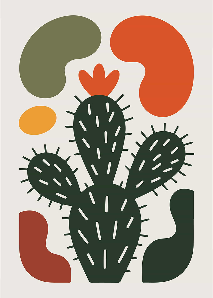 Abstract Cactus Art Print