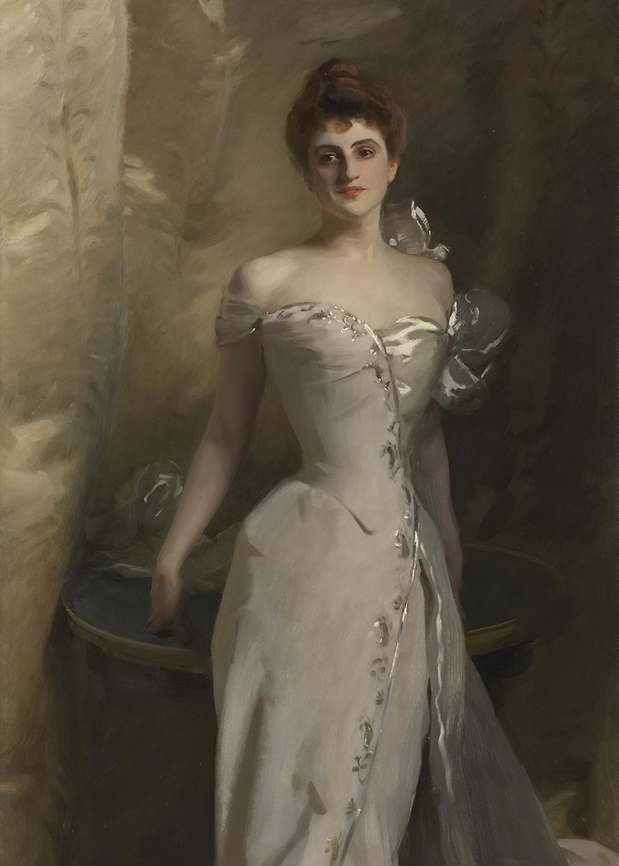 Elegant Woman Portrait in White Dress