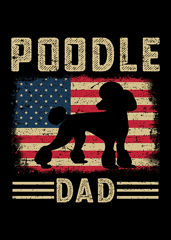Poodle Dad American Flag Graphic