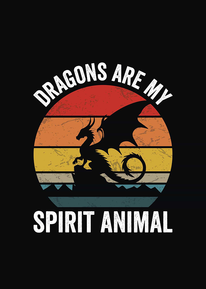 Dragons Are My Spirit Animal Retro Design