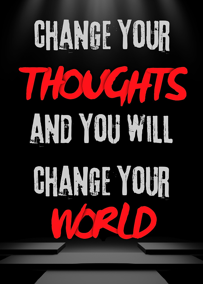 Shift Your Thoughts, Transform Your World – Motivational Typography Art