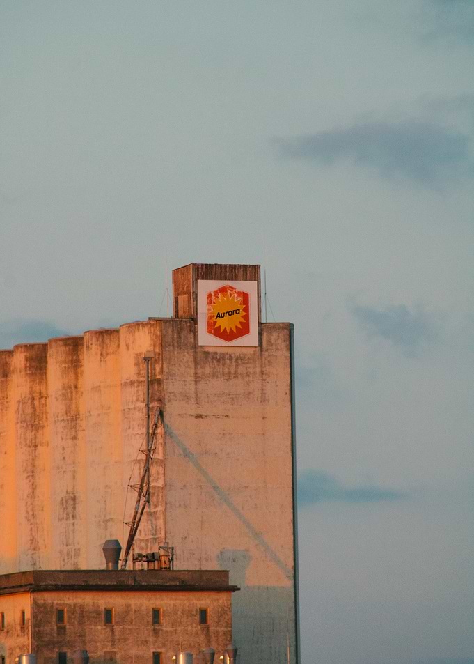 Aurora Grain Elevator at Sunset