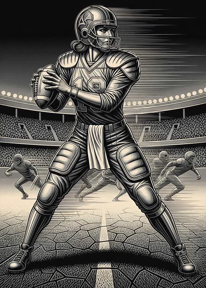 L'ARCHANGE DU GRIDIRON (The Gridiron Archangel) - Original Art Deco Artwork