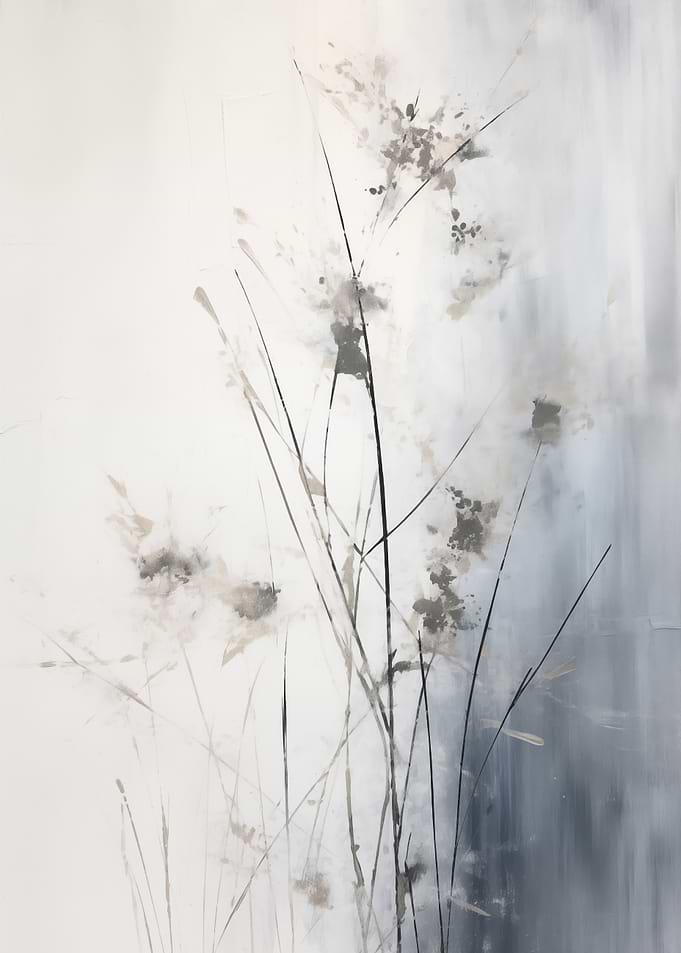 Abstract Floral Gray Tones