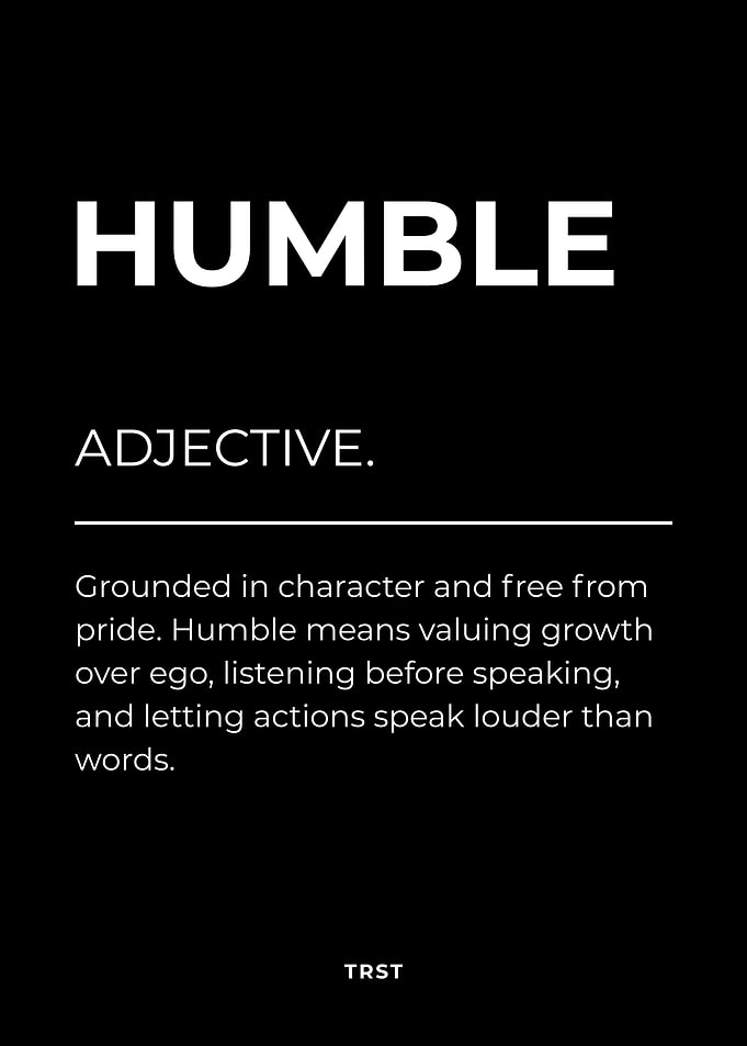 Humble – Minimalist Black & White Motivational Definition Wall Art