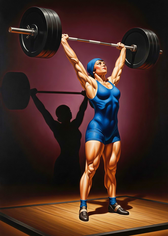 LA FORCE DE L'HALTÉROPHILE (The Weightlifter's Strength) - Original Art Deco Artwork