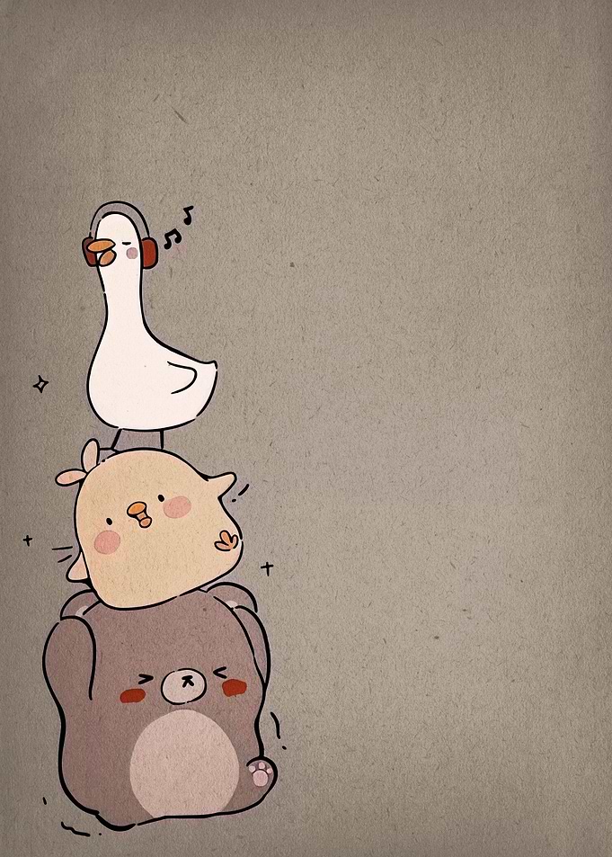 Cute Animal Stack with Goose and Bear