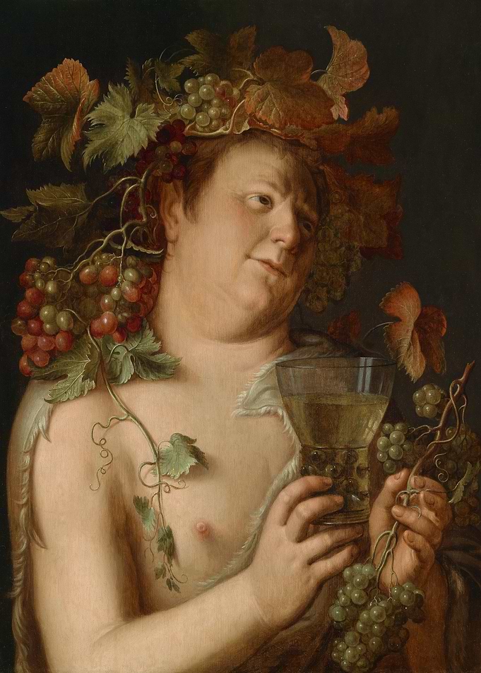 Bacchus with Wine Glass Painting