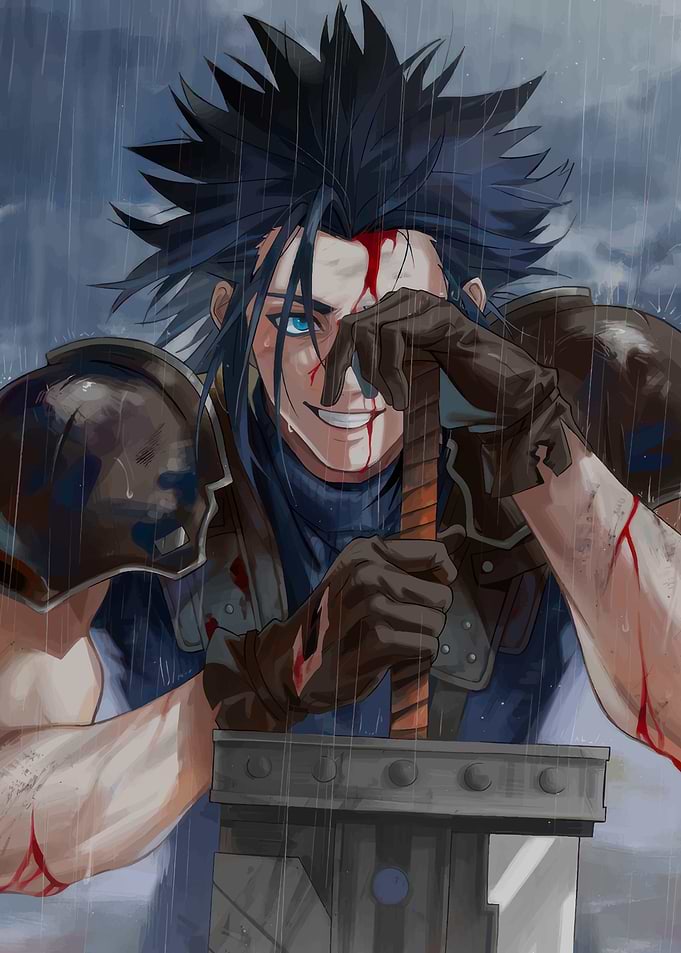 Zack Fair in the Rain