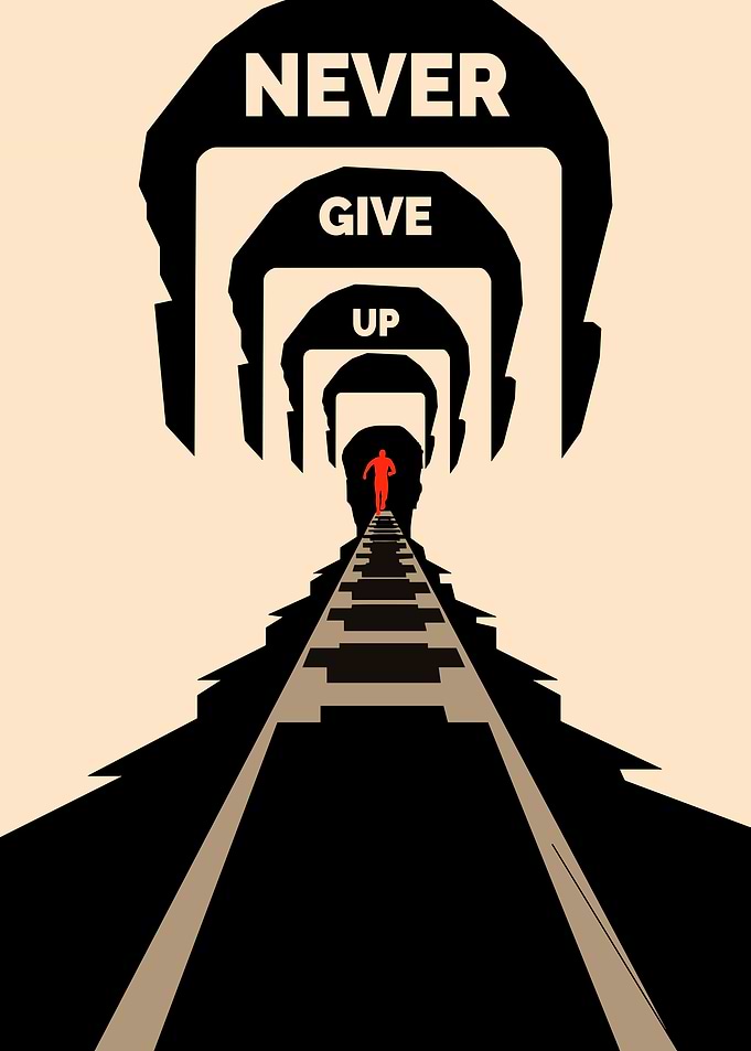 Never Give Up: Motivational Graphic
