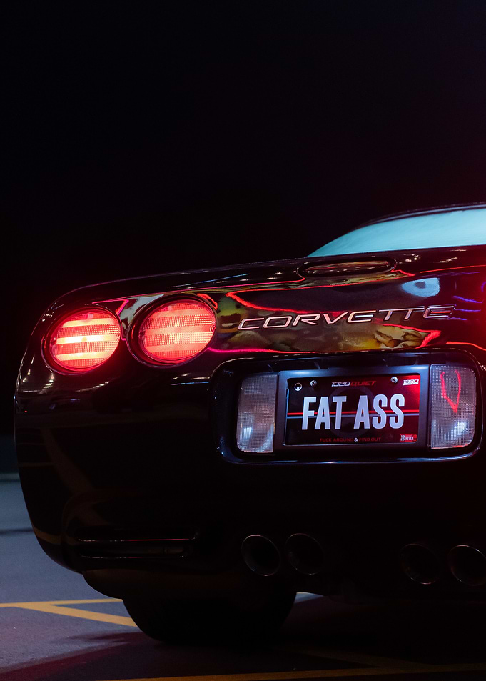 Black C5 Corvette with Custom License Plate