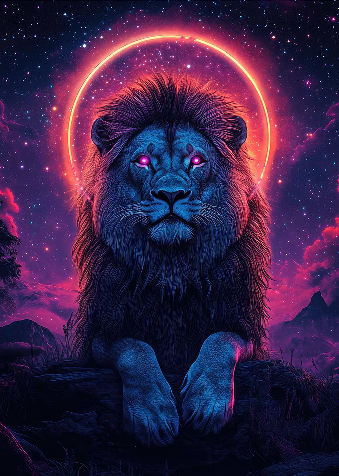 Cosmic Lion with Halo