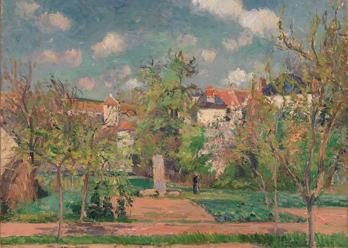 Impressionist Village Scene Painting