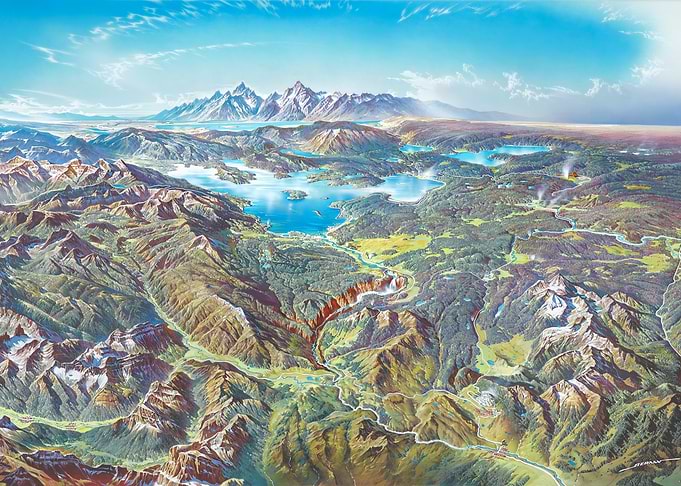 Aerial View of Mountainous Landscape