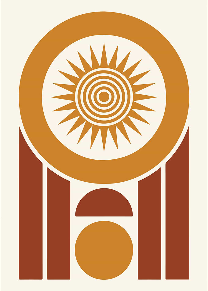 Abstract Sun Geometric Art Print