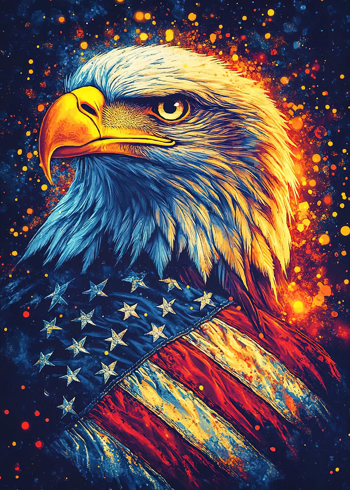 American Eagle Flag Animal