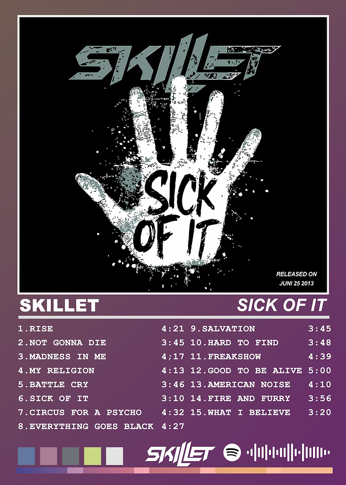 Skillet - Sick of It Album Cover bacground purple