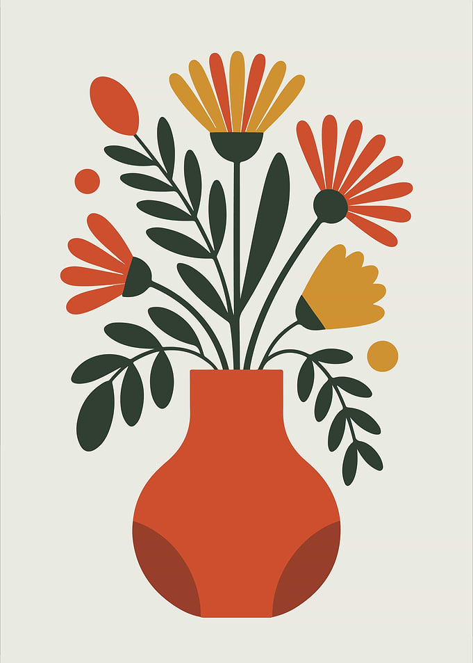 Minimalist Floral Arrangement in Vase