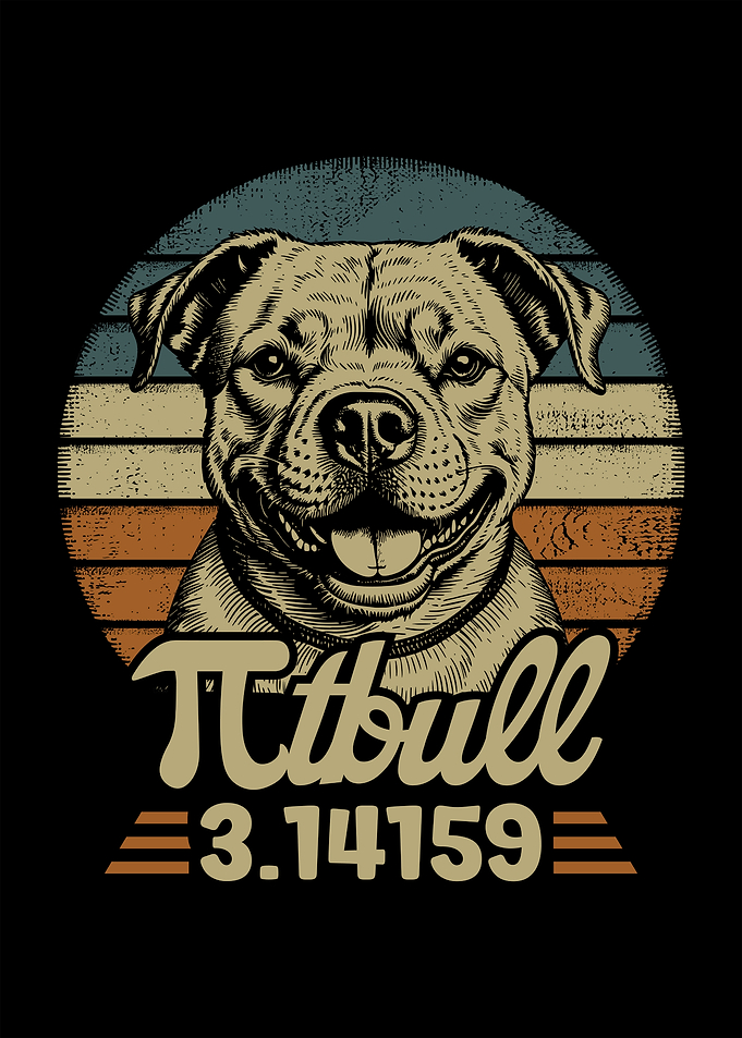 Pi-tbull Dog Art Pi tbull Pi day