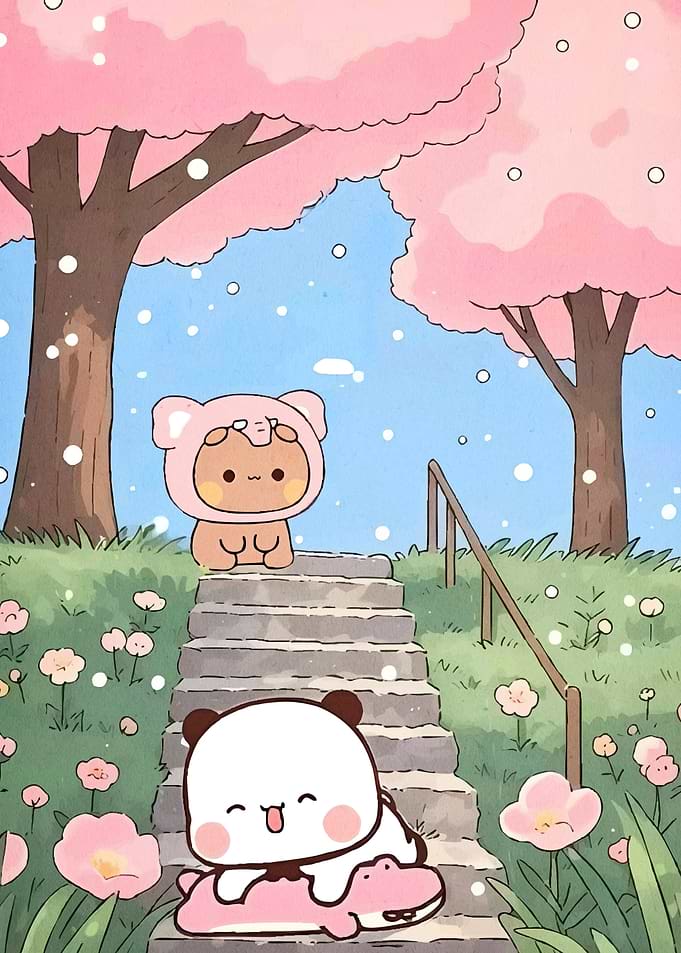 Cute Animal Spring Landscape