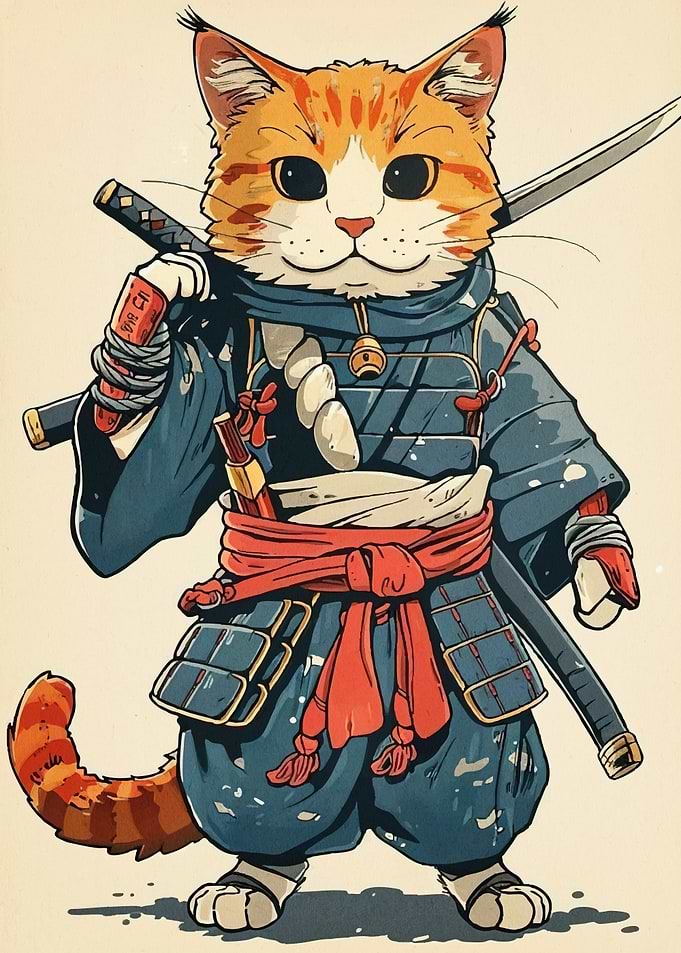 Samurai Cat Warrior Animal