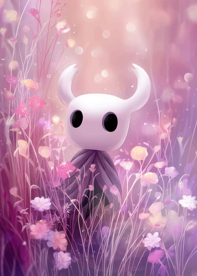 Hollow Knight in a floral field