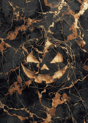 Halloween Pumpkin on Marble