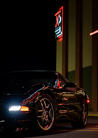 Black C5 Corvette at Night