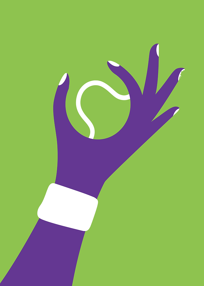 Hand Holding Tennis Ball Illustration
