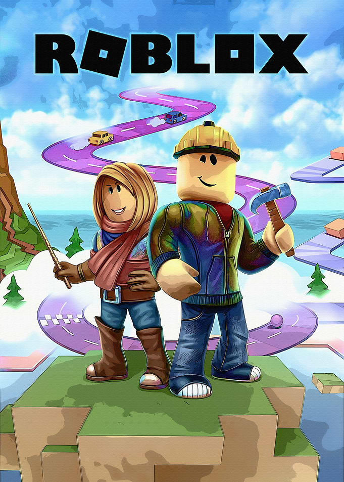 Roblox Characters on a Winding Road