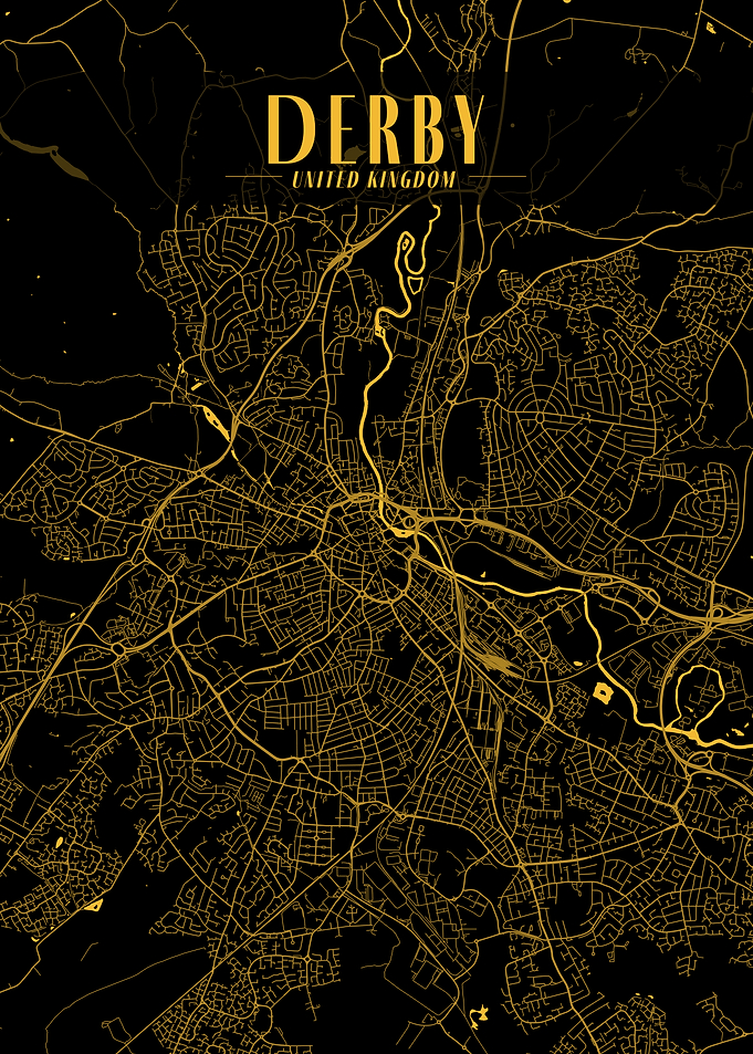 Derby Golden Map Art