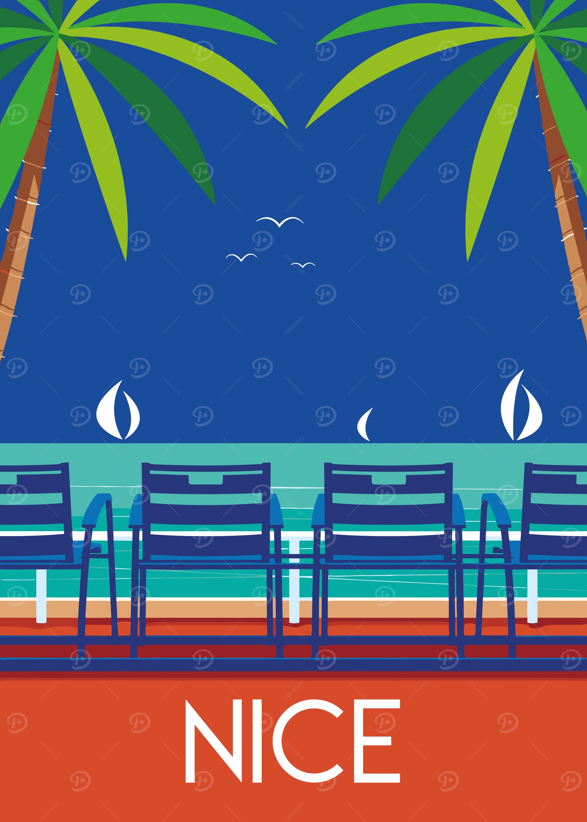 Nice, France Travel Poster